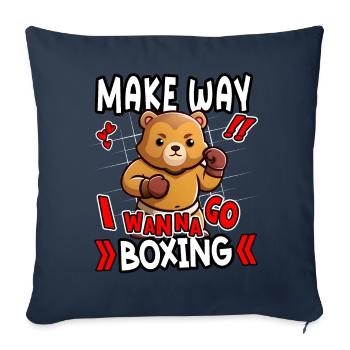 Make Way I Wanna Go Boxe Drôle d’Ours Design - Housse de coussin décorative 45 x 45 cm - bleu marine - Devant