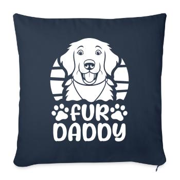 Golden Retriever Chien Papa Pour Papa - Housse de coussin décorative 45 x 45 cm - bleu marine - Devant
