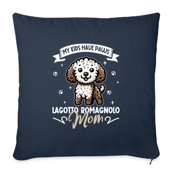 Lagotto Romagnolo Mama - Housse de coussin décorative 45 x 45 cm - bleu marine - Devant