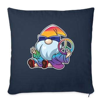Gnome de la paix Gnome Nains LGBTQ+ - Housse de coussin décorative 45 x 45 cm - bleu marine - Devant
