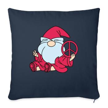 Gnome de la paix Nains nains - Housse de coussin décorative 45 x 45 cm - bleu marine - Devant