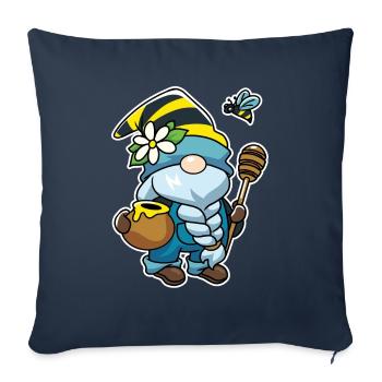 Miel Gnome Gnome Abeilles Apiculteur - Housse de coussin décorative 45 x 45 cm - bleu marine - Devant