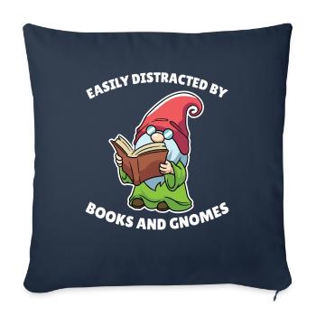 Livres facilement distraits Gnomes Gnome - Housse de coussin décorative 45 x 45 cm - bleu marine - Devant