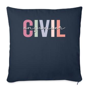 Civil engineering - Sofa pillowcase 17,3'' x 17,3'' (45 x 45 cm) - navy - Front