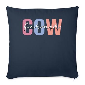 éleveur de vaches Ferme Éleveur de bétail - Housse de coussin décorative 45 x 45 cm - bleu marine - Devant