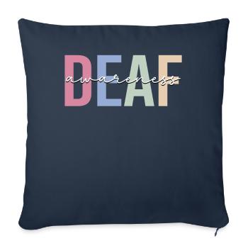 Sensibilisation à la surdité Deafness Amer - Housse de coussin décorative 45 x 45 cm - bleu marine - Devant