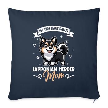Renne de Laponie Chien Mama - Housse de coussin décorative 45 x 45 cm - bleu marine - Devant