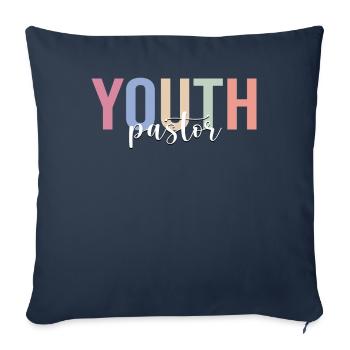 Youth Pastor, Preacher, Christ - Sofa pillowcase 17,3'' x 17,3'' (45 x 45 cm) - navy - Front