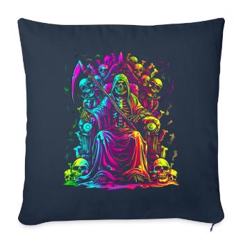 Grim Reaper The Skull Popart - Sofa pillowcase 17,3'' x 17,3'' (45 x 45 cm) - navy - Front