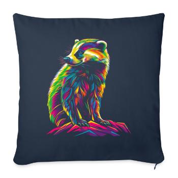 Honey Badger Ratel Popart - Sofa pillowcase 17,3'' x 17,3'' (45 x 45 cm) - navy - Front