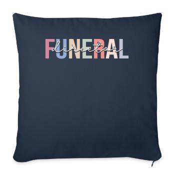Directeurs de pompes funèbres Dernier intervenant Pompes funèbres Le - Housse de coussin décorative 45 x 45 cm - bleu marine - Devant