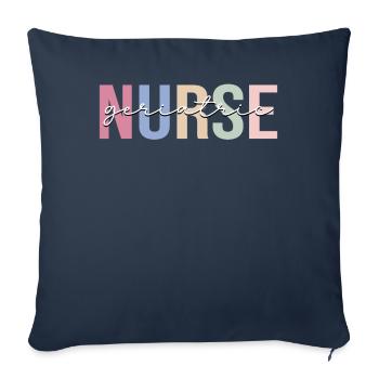 Infirmière gériatrique Soins infirmiers gériatriques Hommes âgés - Housse de coussin décorative 45 x 45 cm - bleu marine - Devant