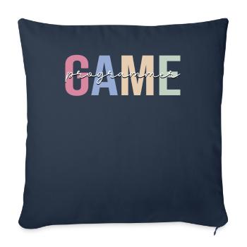 Game Programmers Game Developers - Sofa pillowcase 17,3'' x 17,3'' (45 x 45 cm) - navy - Front