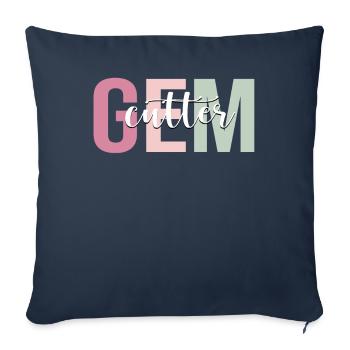 Coupe de coupe-pierres précieuses - Housse de coussin décorative 45 x 45 cm - bleu marine - Devant