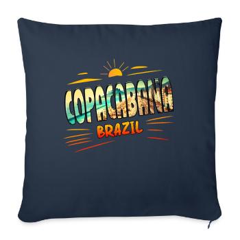 Copacabana Brasilien Beach Vibes Reisesouvenir - Sofakissenbezug 45 x 45 cm - Navy - Vorne