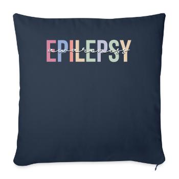 Epilepsie-Bewusstsein Lila Epilepsie-Krieger - Sofakissenbezug 45 x 45 cm - Navy - Vorne