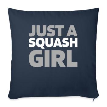 Squash juste une fille de squash - Housse de coussin décorative 45 x 45 cm - bleu marine - Devant