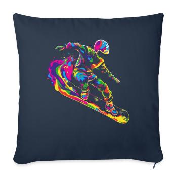Sandboarding Sandboarder Popart - Housse de coussin décorative 45 x 45 cm - bleu marine - Devant