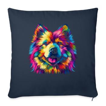 Chien Samoyède Popart - Housse de coussin décorative 45 x 45 cm - bleu marine - Devant