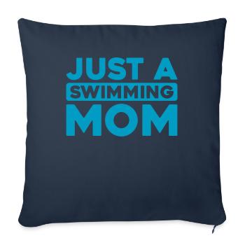 Nageur nageur juste une maman nageuse - Housse de coussin décorative 45 x 45 cm - bleu marine - Devant