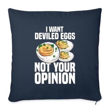 Stuffed Eggs - Thanksgiving Food Recipe - Sofa pillowcase 17,3'' x 17,3'' (45 x 45 cm) - navy - Front