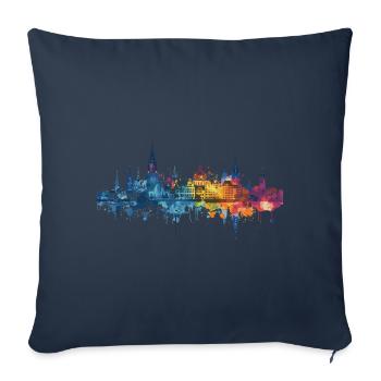 Voerde (Rhin inférieur) - Housse de coussin décorative 45 x 45 cm - bleu marine - Devant