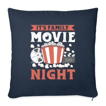 Popcorn Familie Filmeabend Pop-Corn Kinonacht - Sofakissenbezug 45 x 45 cm - Navy - Vorne