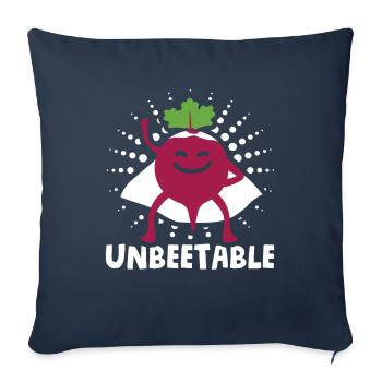 Légumes à la betterave pour les végétaliens Dicton : Unbeetable - Housse de coussin décorative 45 x 45 cm - bleu marine - Devant