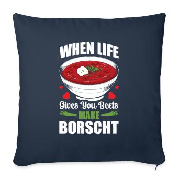 When Life Gives You Beets Make Borscht - Sofa pillowcase 17,3'' x 17,3'' (45 x 45 cm) - navy - Front