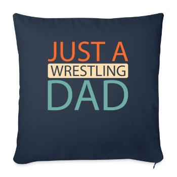 Lutteur Juste un papa lutteur - Housse de coussin décorative 45 x 45 cm - bleu marine - Devant