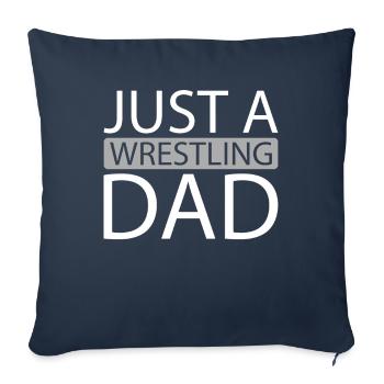 Lutteur Juste un papa lutteur - Housse de coussin décorative 45 x 45 cm - bleu marine - Devant