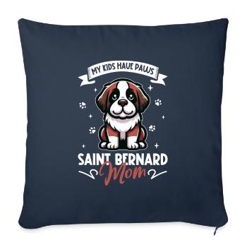 St. Bernard Mom - Sofa pillowcase 17,3'' x 17,3'' (45 x 45 cm) - navy - Front