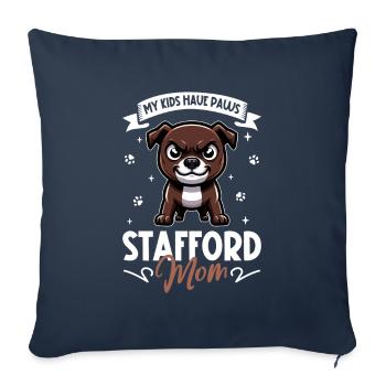 Staffordshire Bull Terrier Mom - Sofa pillowcase 17,3'' x 17,3'' (45 x 45 cm) - navy - Front
