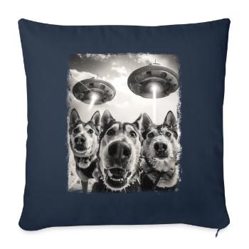 Mushing Sled Dog Sledding UFO Alien Extraterrestri - Sofakissenbezug 45 x 45 cm - Navy - Vorne
