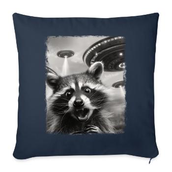 raccoon possum street cat UFO alien alien - Sofa pillowcase 17,3'' x 17,3'' (45 x 45 cm) - navy - Front