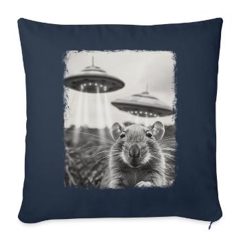 Rat Mouse UFO Alien Alien Selfie - Sofa pillowcase 17,3'' x 17,3'' (45 x 45 cm) - navy - Front