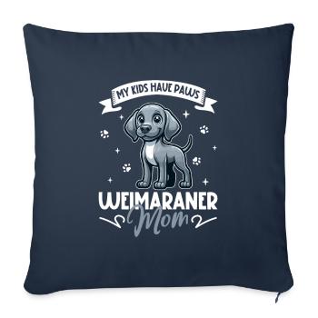 Maman braque de Weimar - Housse de coussin décorative 45 x 45 cm - bleu marine - Devant