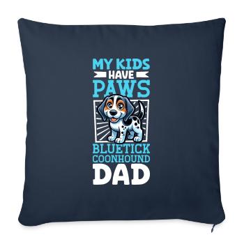 Papa Bluetick Coonhound - Housse de coussin décorative 45 x 45 cm - bleu marine - Devant
