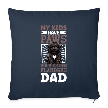 Bouvier des Flandres Papa - Housse de coussin décorative 45 x 45 cm - bleu marine - Devant
