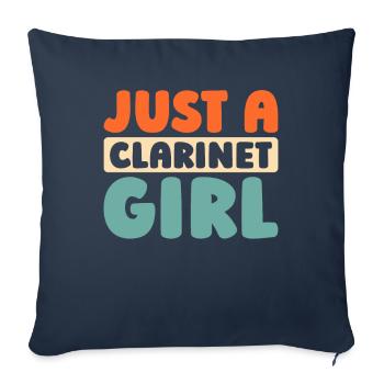 Clarinette : clarinettiste juste une clarinette - Housse de coussin décorative 45 x 45 cm - bleu marine - Devant