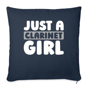 Clarinette : clarinettiste juste une clarinette - Housse de coussin décorative 45 x 45 cm - bleu marine - Devant
