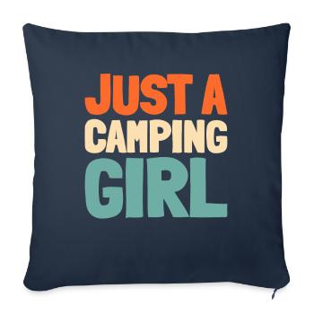 Tent Camping Camping Just A Camping Girl - Sofa pillowcase 17,3'' x 17,3'' (45 x 45 cm) - navy - Front