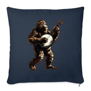 Bigfoot Sasquatch Yeti Bluegrass Banjo Player - Sofa pillowcase 17,3'' x 17,3'' (45 x 45 cm) - navy - Front