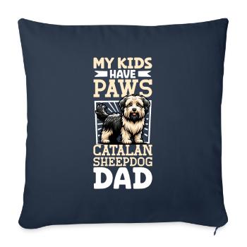 Gos d’Atura Català Papa - Housse de coussin décorative 45 x 45 cm - bleu marine - Devant