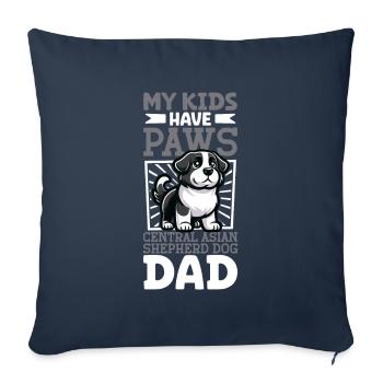 Ovcharka Papa d’Asie centrale - Housse de coussin décorative 45 x 45 cm - bleu marine - Devant