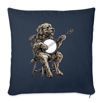 Chesapeake Bay Retriever Chien Bluegrass Banjo Spie - Housse de coussin décorative 45 x 45 cm - bleu marine - Devant