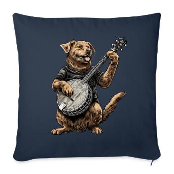 Chesapeake Bay Retriever Chien Bluegrass Banjo Spie - Housse de coussin décorative 45 x 45 cm - bleu marine - Devant