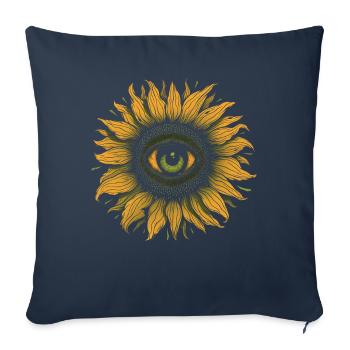 Esthétique bizarre Tournesol Oeil Creepy Str - Housse de coussin décorative 45 x 45 cm - bleu marine - Devant