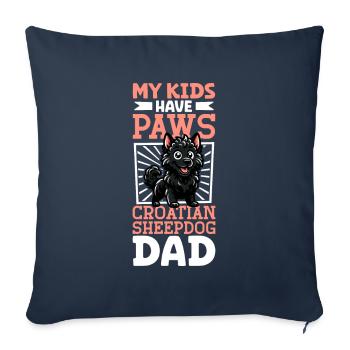 Papa berger croate - Housse de coussin décorative 45 x 45 cm - bleu marine - Devant