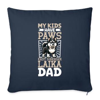 Laïka de Sibérie orientale Papa - Housse de coussin décorative 45 x 45 cm - bleu marine - Devant